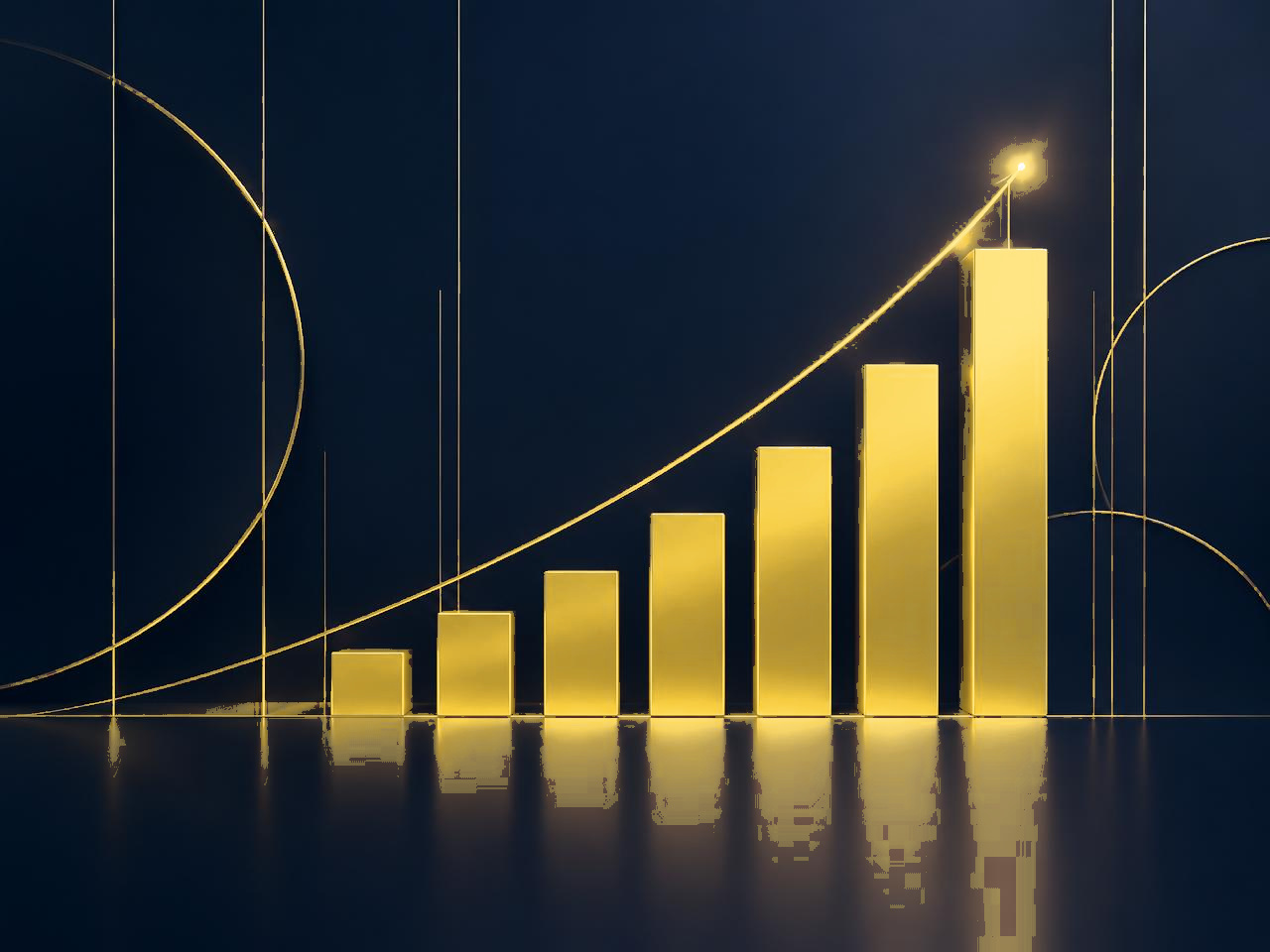 Abstract upward growth curve representing improving business performance